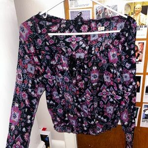 Bohemian Floral Long Sleeve Blouse